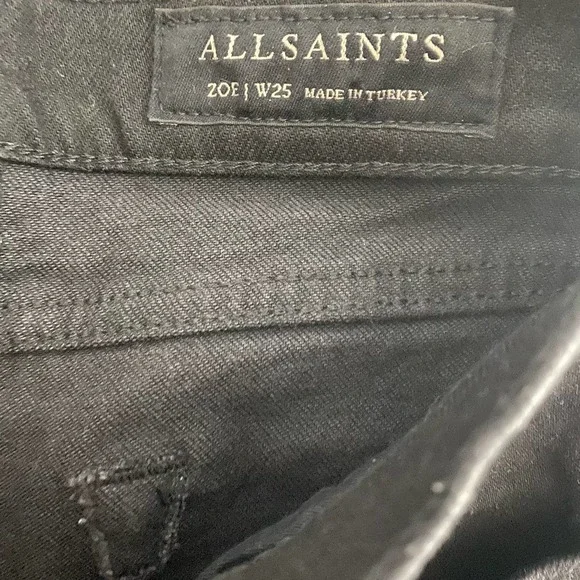 ALLSAINTS Zoe Cropped Bootcut Jeans in Black Size US 25 - Picture 10 of 11